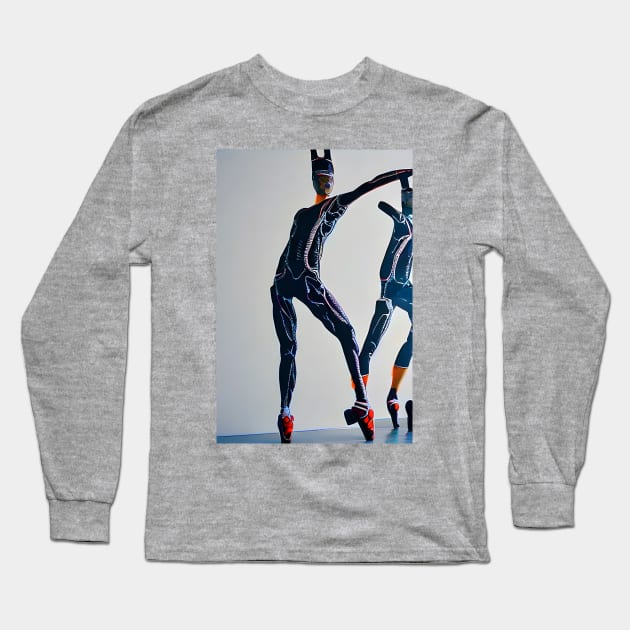 Cyborg dancing modern Ballet on Stage Long Sleeve T-Shirt by Christine aka stine1